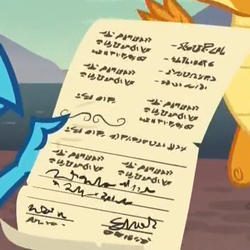 Size: 605x605 | Tagged: safe, screencap, princess ember, smolder, dragon, g4, uprooted, cropped, dragoness, female, handwriting, paper, permission slip, scroll, signature, written equestrian