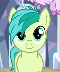 Size: 460x546 | Tagged: safe, screencap, sandbar, silverstream, earth pony, pony, g4, uprooted, cropped, cute, male, offscreen character, sandabetes, smiling, stallion