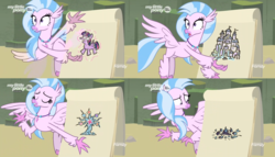 Size: 2672x1532 | Tagged: safe, edited screencap, screencap, silverstream, tree of harmony, hippogriff, g4, my little pony: friendship is magic, uprooted, comic, discovery family logo, exploitable meme, female, mare, meme, meme origin, school of friendship, screencap comic, silverstream's plan, treelight sparkle