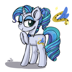 Size: 768x768 | Tagged: safe, artist:awoomarblesoda, oc, oc only, oc:glamorous, pony, unicorn, female, mare, offspring, one eye closed, parent:rarity, parent:soarin', parents:soarity, simple background, solo, transparent background, wink