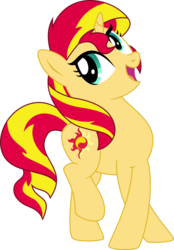 Size: 2083x3000 | Tagged: dead source, safe, artist:midnight-st4r, sunset shimmer, pony, unicorn, g4, crossed hooves, cute, female, high res, looking at something, mare, open mouth, shimmerbetes, simple background, smiling, solo, transparent background, vector