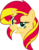 Size: 2000x2571 | Tagged: dead source, safe, artist:midnight-st4r, sunset shimmer, pony, unicorn, g4, always works, bust, dreamworks face, female, grin, high res, mare, meme, raised eyebrow, simple background, smiling, smirk, solo, transparent background, trollface, vector