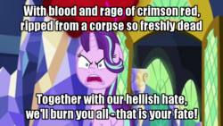 Size: 640x360 | Tagged: safe, edit, edited screencap, screencap, starlight glimmer, pony, unicorn, all bottled up, g4, anger magic, angry, magic, oath, ragelight glimmer, red lantern