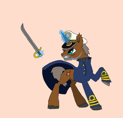Size: 1777x1700 | Tagged: safe, artist:danksailor, oc, oc:drunken sailor, pony, fluffy, sword, weapon