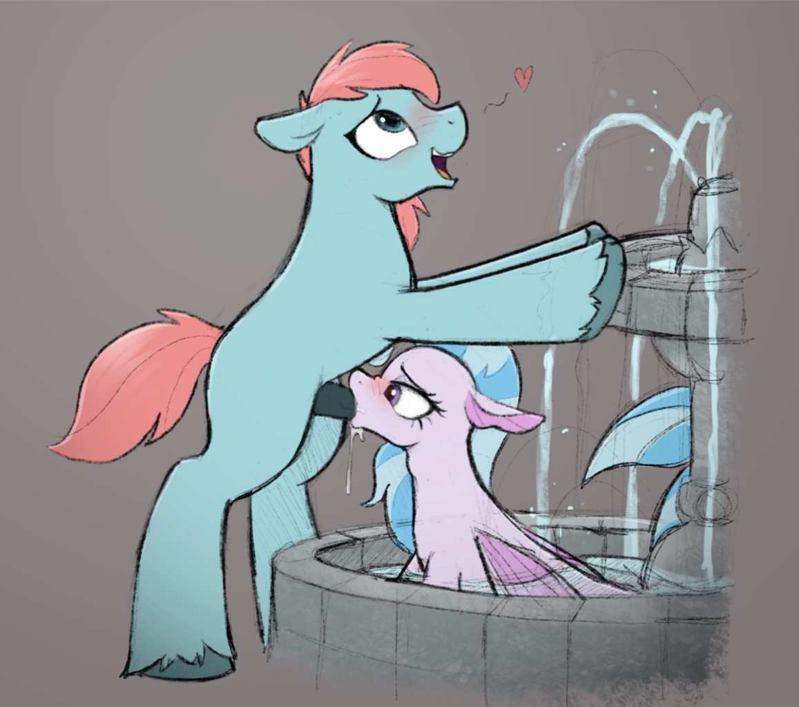 Silverstream Porn - 2011409 - explicit, artist:selenophile, ocellus, silverstream, changeling,  pony, seapony (g4), blowjob, blushing, deepthroat, female, floating heart,  fountain, half r63 shipping, heart, male, nudity, ocellustream, older,  oral, penis, ponified, rule 63 