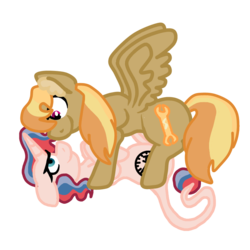 Size: 800x800 | Tagged: safe, artist:glamgoria-morose, oc, oc:princess blood moon, oc:sunspark, pegasus, pony, unicorn, bloodspark, female, leonine tail, lesbian, looking at each other, magical lesbian spawn, oc x oc, offspring, offspring shipping, parent:cheese sandwich, parent:moondancer, parent:princess luna, parent:rainbow dash, parents:cheesedash, shipping