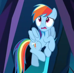 Size: 594x588 | Tagged: safe, screencap, rainbow dash, pony, g4, the beginning of the end, female, mare, solo