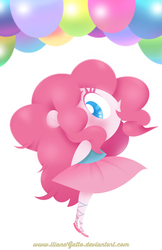 Size: 582x900 | Tagged: safe, artist:ilianagatto, pinkie pie, human, g4, balloon, clothes, colored pupils, cute, diapinkes, dress, female, hands behind back, humanized, open mouth, profile, solo
