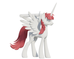 Size: 1280x1024 | Tagged: safe, artist:clawed-nyasu, oc, oc:fausticorn, alicorn, pony, 3d, 3d model, alicorn oc, lauren faust, ponified, simple background, transparent background