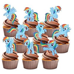 Size: 450x450 | Tagged: safe, rainbow dash, pony, g4, chocolate, cupcake, dashstorm, food, muffin, multeity, rainbow and cupcakes, stock vector