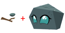 Size: 1780x926 | Tagged: safe, boulder (g4), ocellus, twiggy, g4, the maud couple, uprooted, cargo ship, plus sign, rockellus, screenshots, shipping, simple background, transparent background