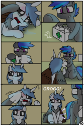 Size: 744x1116 | Tagged: safe, artist:pencil bolt, oc, oc:billy blue, oc:soffies, earth pony, mothpony, original species, pony, comic:do not fear, adorable distress, comic, crying, cute, female, hungry, male, mare, night, stallion, stomach noise