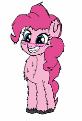 Size: 912x1330 | Tagged: safe, artist:danksailor, pinkie pie, earth pony, pony, g4, blushing, cute, female, fluffy, ponk, simple background, solo