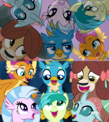 Size: 1900x2144 | Tagged: safe, editor:horsesplease, screencap, gallus, ocellus, sandbar, silverstream, smolder, yona, changedling, changeling, dragon, earth pony, griffon, hippogriff, pony, yak, friendship university, g4, uprooted, aside glance, comparison, cute, diaocelles, diastreamies, gallabetes, grin, happy, lidded eyes, looking down, looking up, open mouth, sandabetes, smiling, smirk, smolderbetes, squee, student six, the place where we belong, yonadorable