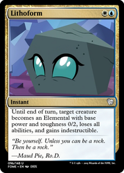 Size: 375x523 | Tagged: safe, edit, edited screencap, screencap, ocellus, g4, uprooted, ccg, disguise, disguised changeling, female, magic the gathering, rockellus, solo, trading card, trading card edit