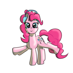 Size: 1600x1616 | Tagged: safe, artist:platinumdrop, pinkie pie, earth pony, pony, g4, female, headphones, simple background, solo, transparent background
