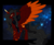 Size: 3907x3200 | Tagged: safe, artist:brainiac, oc, oc only, oc:elusive black, alicorn, black hole pony, pony, alicorn oc, black hole, chest fluff, colored horn, colored wings, colored wingtips, curved horn, ear fluff, female, high res, horn, leg fluff, lidded eyes, looking at you, mare, messier 87, ponified, red and black oc, reference sheet, shoulder fluff, slit pupils, solo, space, spread wings, starry mane, stars, wing fluff, wings