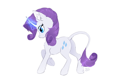 Size: 3000x2000 | Tagged: safe, artist:reysi, rarity, pony, unicorn, g4, female, high res, leonine tail, mare, simple background, solo, white background