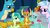 Size: 1920x1080 | Tagged: safe, screencap, gallus, ocellus, sandbar, silverstream, smolder, changedling, changeling, dragon, earth pony, griffon, hippogriff, pony, g4, uprooted, dragoness, female, male, paint, sad, sapling