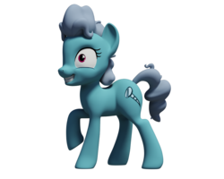 Size: 1000x800 | Tagged: safe, artist:clawed-nyasu, screw loose, pony, g4, 3d, 3d model, commission, female, simple background, solo, transparent background