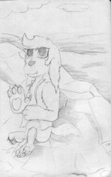 Size: 1669x2659 | Tagged: safe, artist:firefanatic, oc, diamond dog, diamond dog oc, pencil drawing, sketch, smiling, traditional art, waving