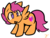 Size: 1143x879 | Tagged: safe, artist:zutcha, scootaloo, pegasus, pony, g4, cute, cutealoo, cutie mark, female, filly, no pupils, open mouth, signature, simple background, solo, the cmc's cutie marks, transparent background