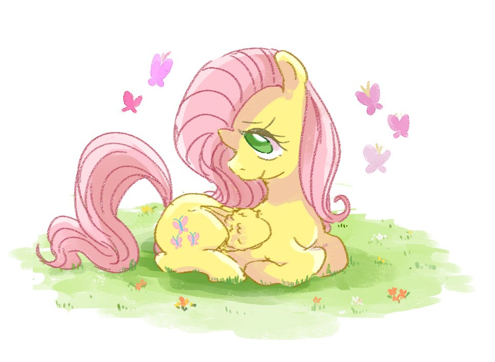 2012325 Safe Artist Nota Mano Fluttershy Butterfly Pegasus Pony