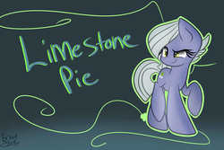 Size: 3000x2000 | Tagged: safe, artist:lynchristina, limestone pie, earth pony, pony, g4, cute, female, gradient background, high res, limabetes, mare, raised leg, signature, smiling, solo, when she smiles