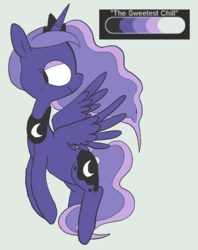 Size: 792x1000 | Tagged: safe, artist:pinkiespresent, princess luna, alicorn, pony, g4, color palette, color palette challenge, crown, cute, female, gray background, jewelry, lidded eyes, limited palette, lunabetes, mare, peytral, profile, regalia, simple background, solo
