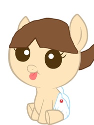 Size: 515x682 | Tagged: safe, editor:undeadponysoldier, oc, oc:nick, pony, baby, baby pony, cute, diaper, tongue out