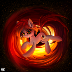 Size: 2000x2000 | Tagged: safe, artist:atlas-66, black hole pony, earth pony, monster pony, pony, accretion disk, black hole, cutie mark, female, high res, looking at you, mare, messier 87, ponified, solo, space