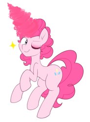 Size: 1508x2048 | Tagged: safe, artist:akainu_pony, pinkie pie, earth pony, pony, g4, the beginning of the end, cute, diapinkes, drill hair, female, mare, one eye closed, solo, wink