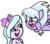 Size: 811x721 | Tagged: safe, artist:nintendoes, cloudchaser, flitter, pony, g4, bow, cute, cutechaser, duo, eye clipping through hair, female, flitterbetes, hair bow, open mouth, simple background, sisters, transparent background