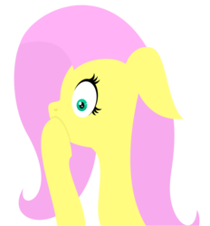 Size: 2782x3000 | Tagged: safe, artist:alltimemine, fluttershy, pegasus, pony, g4, bust, covering mouth, female, floppy ears, high res, hooves, lineless, mare, profile, simple background, solo, transparent background