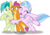 Size: 1595x1107 | Tagged: safe, artist:frownfactory, sandbar, silverstream, smolder, dragon, earth pony, hippogriff, pony, g4, uprooted, .svg available, cute, diastreamies, dragoness, eyes closed, female, horns, hug, male, sandabetes, simple background, smiling, smolderbetes, svg, teenager, transparent background, varying degrees of want, vector, wings