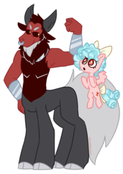 Size: 1011x1422 | Tagged: safe, artist:maxieforest, cozy glow, lord tirek, centaur, pegasus, pony, g4, season 9, the beginning of the end, armpits, cozybetes, cute, duo, female, filly, flexing, foal, male, simple background, sparkly eyes, tirebetes, transparent background, wingding eyes