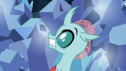 Size: 1920x1080 | Tagged: safe, screencap, ocellus, changedling, changeling, g4, uprooted, crystal, female, solo, startled