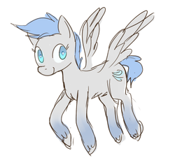 Size: 450x407 | Tagged: safe, artist:eyefocusing, oc, oc only, oc:whistling winds, pegasus, pony, female, flying, looking at you, mare, simple background, smiling, solo, white background