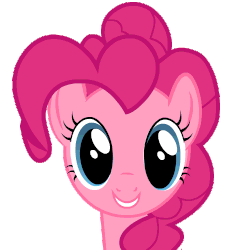Size: 500x500 | Tagged: safe, artist:br-david, pinkie pie, pony, g4, animated, bust, cute, dancing, diapinkes, female, head only, headbob, looking at you, mare, ponk, simple background, smiling, solo, transparent background
