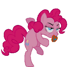 Size: 590x538 | Tagged: safe, artist:cerberus370, pinkie pie, earth pony, pony, bridle gossip, g4, animated, bipedal, dancing, evil enchantress, female, hopping, large tongue, mare, poison joke, simple background, solo, spitty pie, tongue out, transparent background