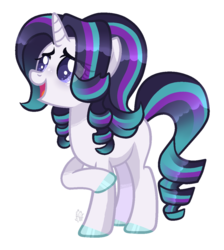 Size: 1072x1196 | Tagged: safe, artist:sugaryicecreammlp, oc, oc only, oc:starry song, pony, unicorn, female, magical lesbian spawn, mare, offspring, parent:coloratura, parent:starlight glimmer, simple background, solo, transparent background