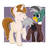 Size: 913x876 | Tagged: safe, artist:redpalette, oc, oc:duk, oc:white shield, pony, passepartout, smiling