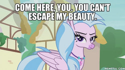 Size: 600x337 | Tagged: safe, edit, edited screencap, screencap, silverstream, classical hippogriff, hippogriff, g4, uprooted, bedroom eyes, bronybait, female, memeful.com