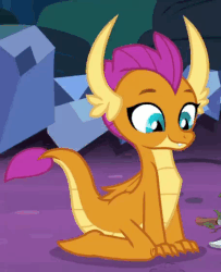 Size: 428x526 | Tagged: safe, screencap, smolder, dragon, g4, uprooted, animated, cropped, cute, dragoness, female, gif, kneeling, smolderbetes, solo, the place where we belong