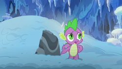 Size: 1280x720 | Tagged: safe, screencap, spike, thorax, g4, the times they are a changeling, disguise, disguised changeling, rock
