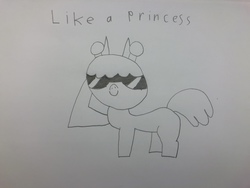 Size: 4032x3024 | Tagged: safe, artist:undeadponysoldier, oc, oc:molly, pony, cool, cute, like a boss, lineart, sunglasses, traditional art