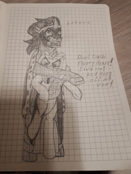 Size: 4608x3456 | Tagged: source needed, useless source url, safe, artist:php185, king sombra, oc, oc:sparkle light, pony, g4, graph paper, traditional art