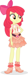 Size: 2749x7393 | Tagged: safe, artist:punzil504, apple bloom, equestria girls, g4, absurd resolution, boots, bow, clothes, clothes swap, cowboy boots, cute, cutie mark on clothes, female, simple background, skirt, transparent background