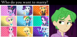 Size: 2539x1242 | Tagged: safe, hundreds of users filter this tag, applejack, fluttershy, pinkie pie, rainbow dash, rarity, spike, starlight glimmer, sunset shimmer, trixie, twilight sparkle, equestria girls, g4, my little pony equestria girls: better together, cyoa, equestria girls-ified, female, geode of empathy, geode of fauna, geode of shielding, geode of sugar bombs, geode of super speed, geode of super strength, geode of telekinesis, human spike, humane five, humane seven, humane six, magical geodes, male, recolor, shipping chart, show accurate, spike gets all the equestria girls, spike gets all the mares, straight