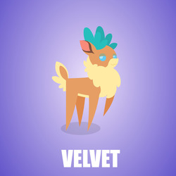 Size: 1280x1280 | Tagged: safe, artist:aha-mccoy, velvet (tfh), deer, reindeer, them's fightin' herds, community related, female, pointy ponies, purple background, raised hoof, simple background, solo